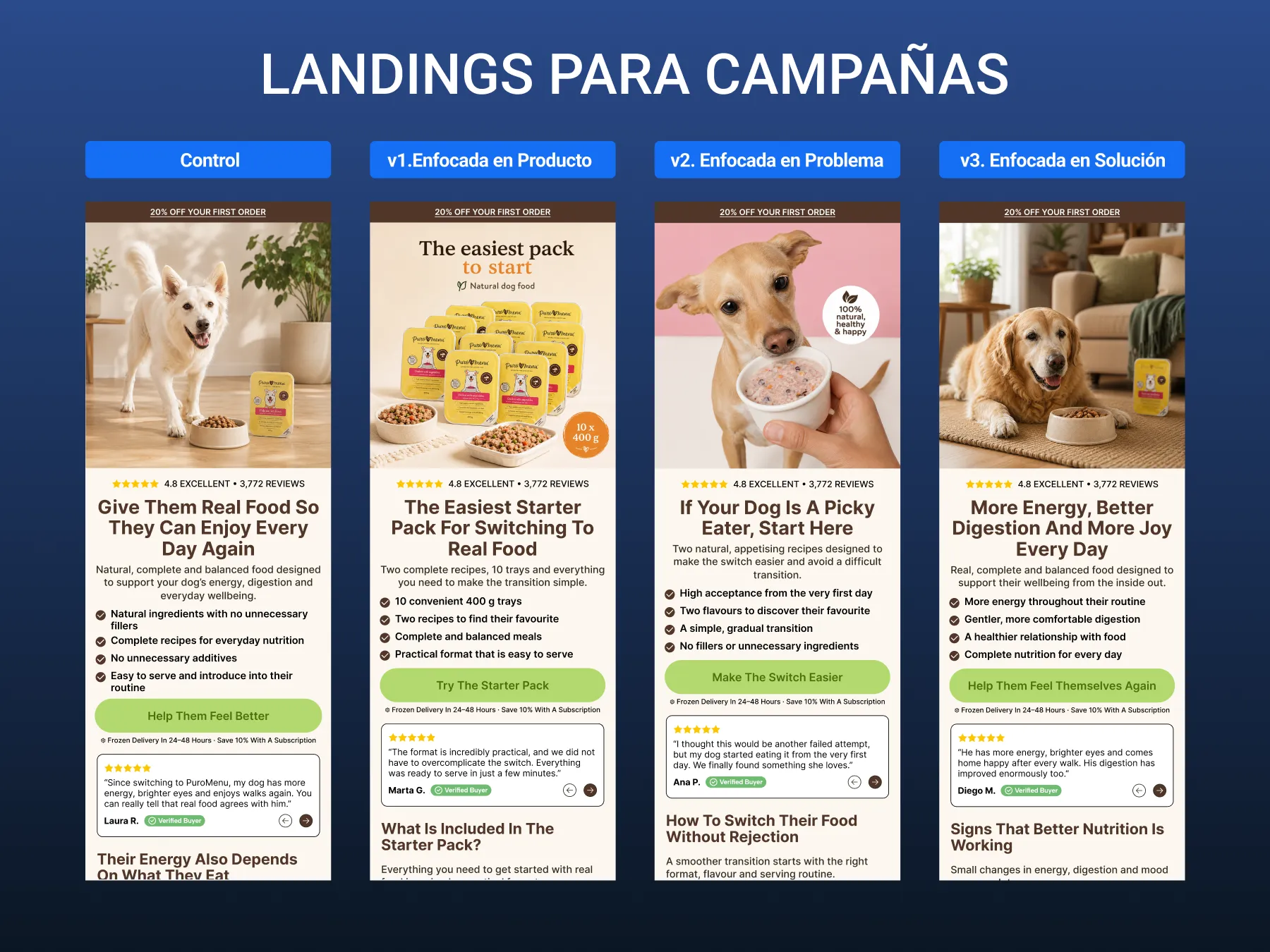 Ejemplos de landing pages para campañas